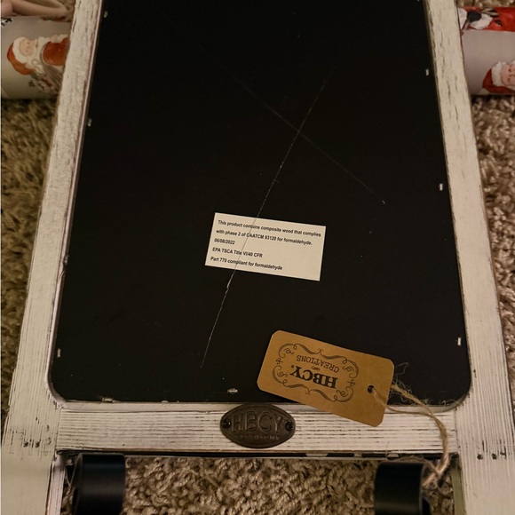 Rustic Whitewash Tabletop Chalkboard 14" x 9.5" Hanging Or Freestanding - Picture 4 of 12